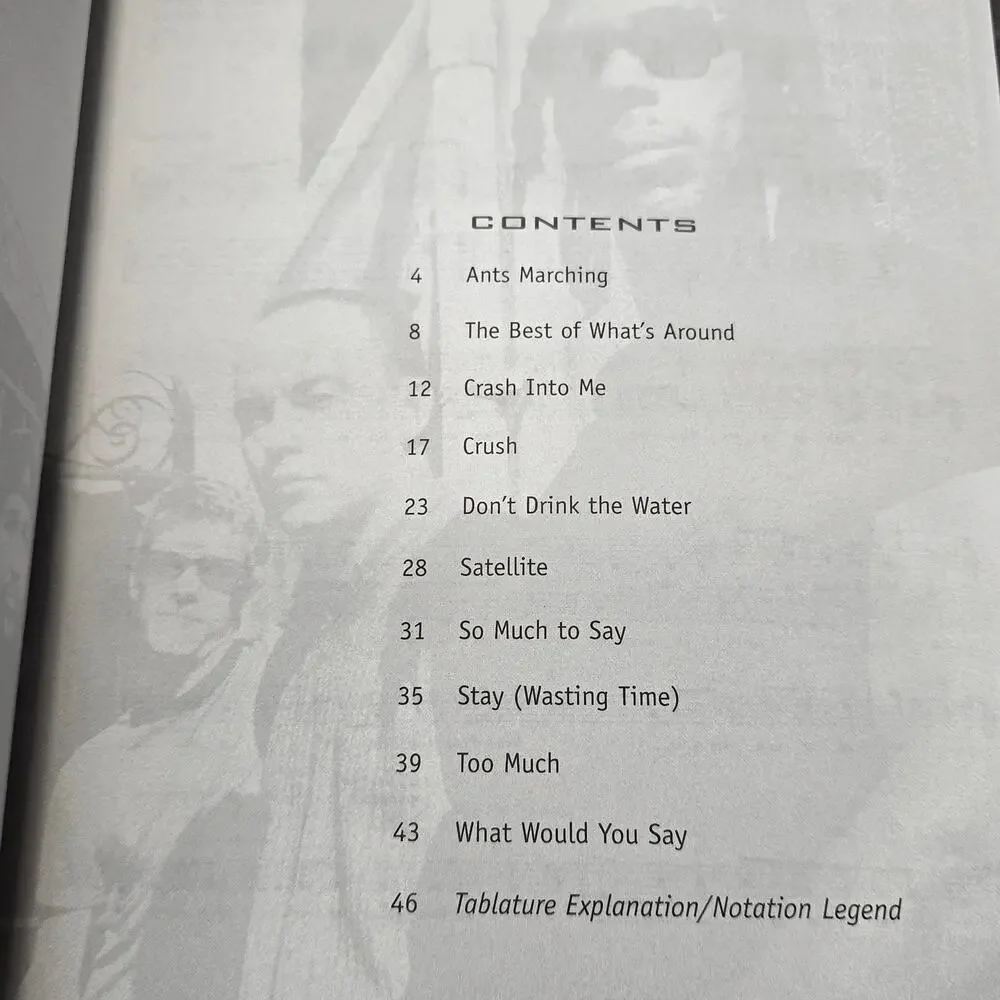 Cherry Lane Dave Matthews Band Sheet Music Easy Guitar Tablature Book with Riffs